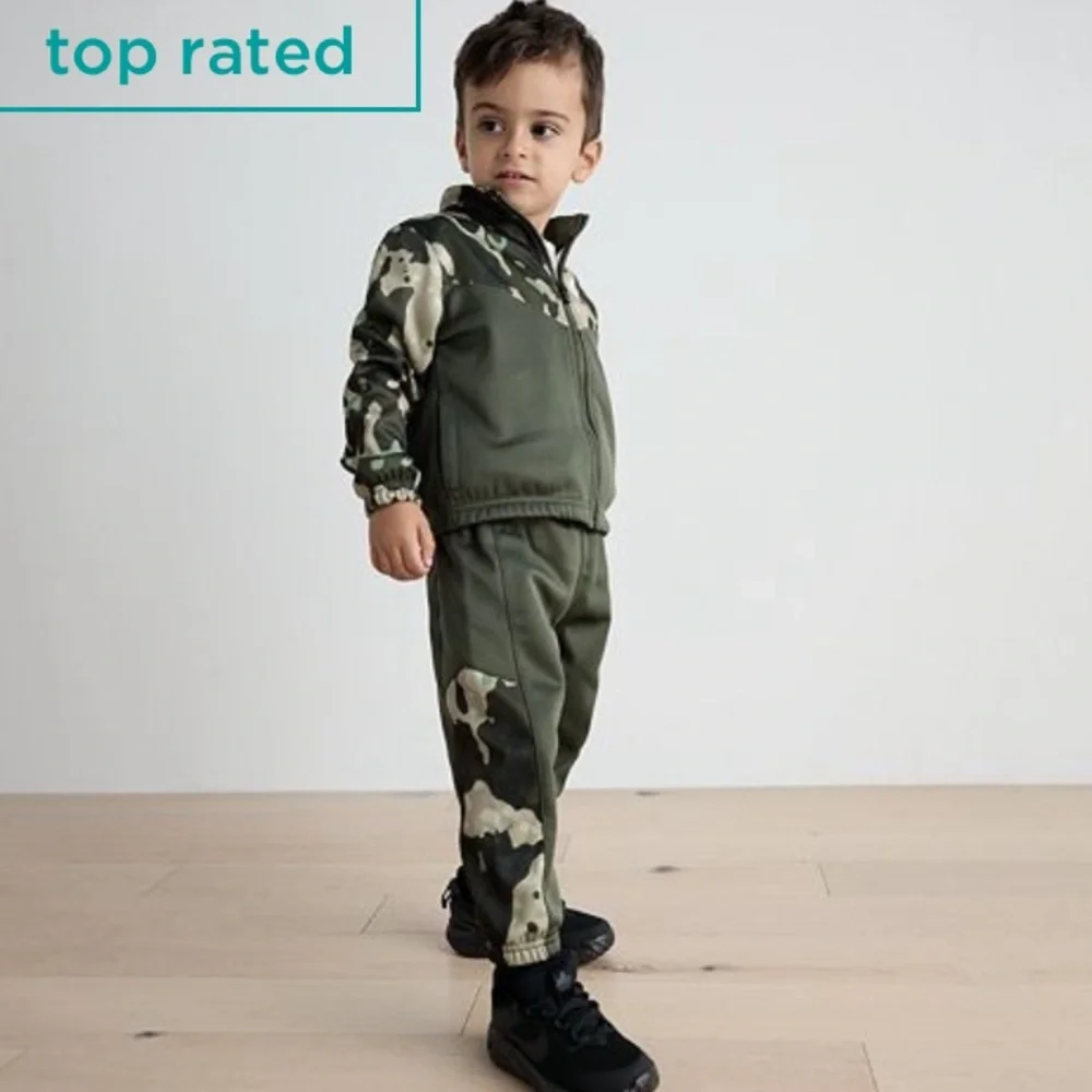 Nike Boys 2T Camo Dri-FIT Tracksuit Full Zip Jacket & Joggers 2-Piece Set NWT